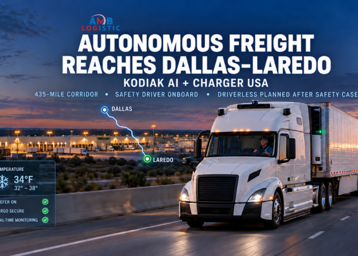 AMB LOGISTIC AUTONOMOUS FREIGHT REACHES DALLAS LAREDO